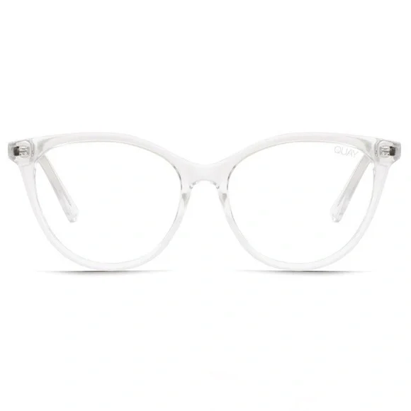 QUAY All Nighter Blue Light Glasses Crystal Clear Frame Bluelight Blocking Lens